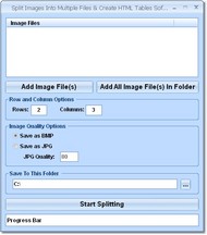 Split Images Into Multiple Files & Create HTML Tab screenshot